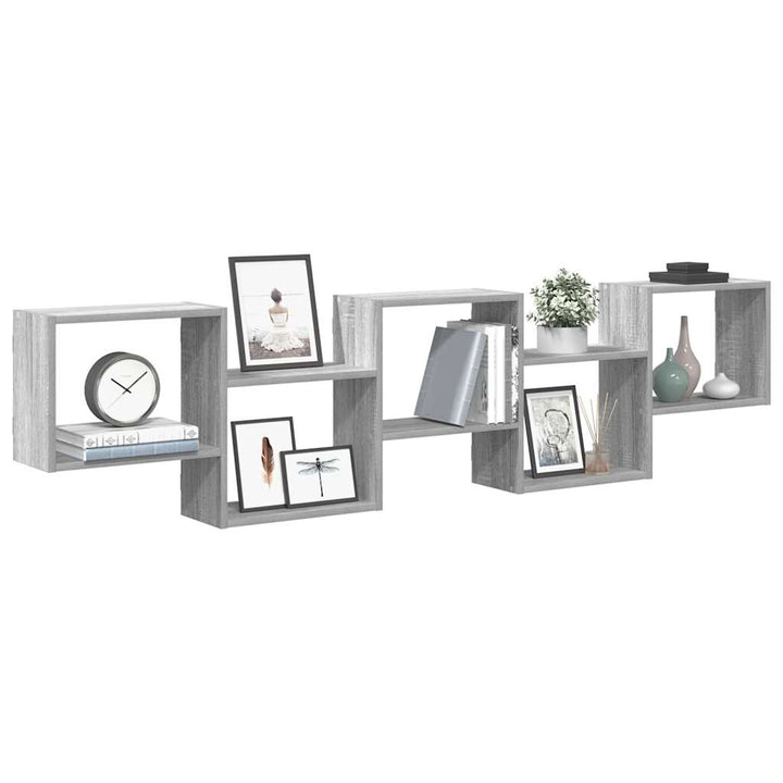 Raft Cubic De Perete Cu 5 Compartimente Lemn Prelucrat