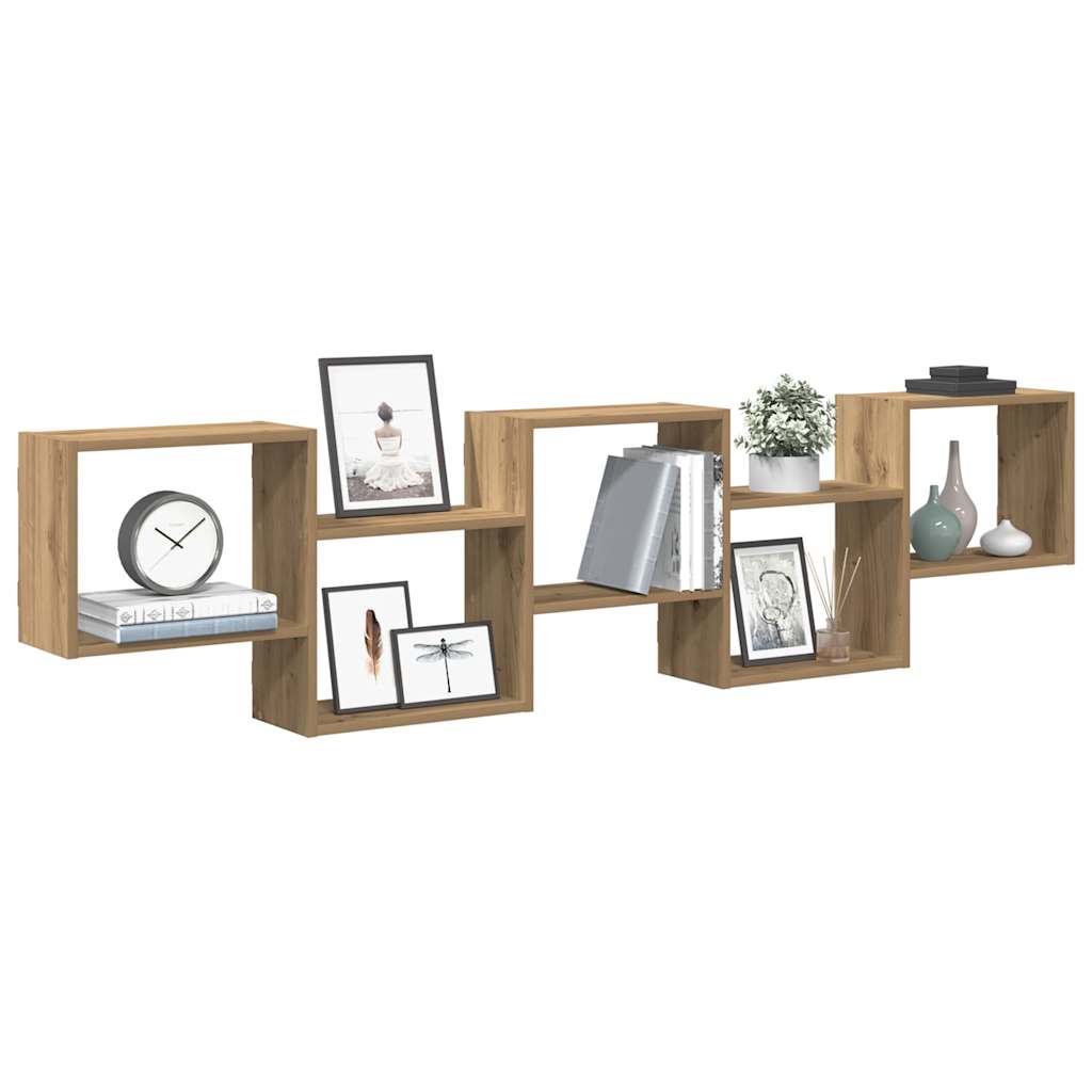 Raft Cubic De Perete Cu 5 Compartimente Lemn Prelucrat