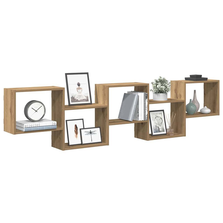 Raft Cubic De Perete Cu 5 Compartimente Lemn Prelucrat