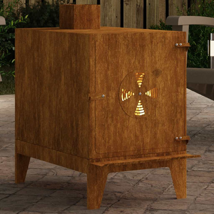 Sobă De Camping 35X50X60 Cm Oțel Corten