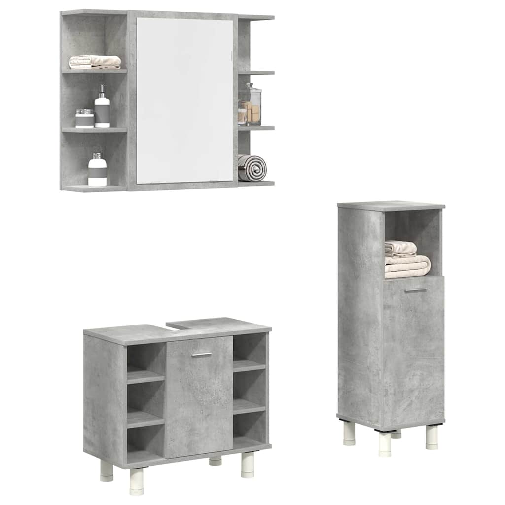 Set Mobilier De Baie, 3 Piese, , Lemn Prelucrat