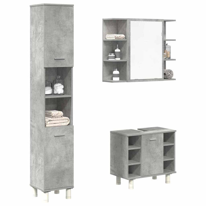 Set Mobilier De Baie, 3 Piese, , Lemn Prelucrat