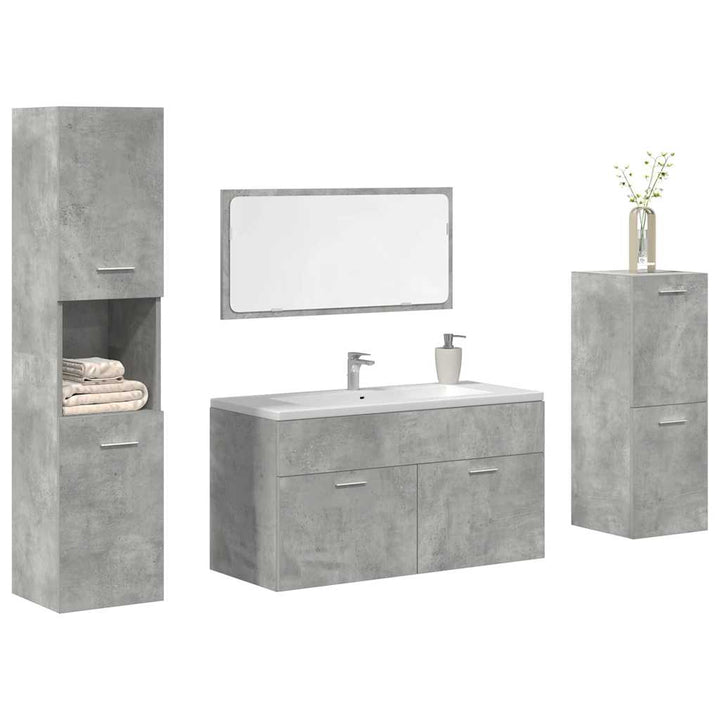 Set Mobilier De Baie, 4 Piese, , Lemn Prelucrat