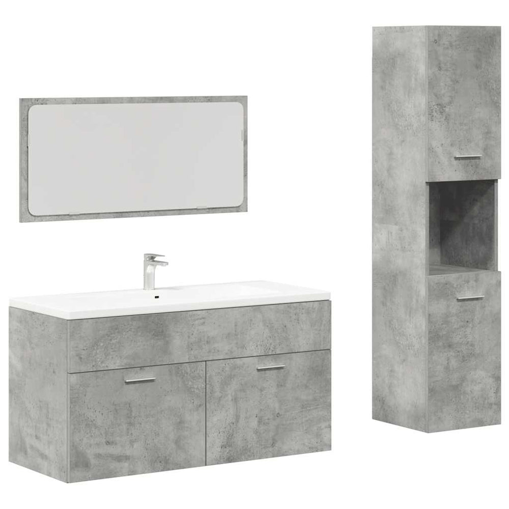 Set Mobilier De Baie, 3 Piese, , Lemn Compozit