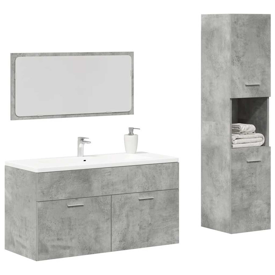 Set Mobilier De Baie, 3 Piese, , Lemn Compozit