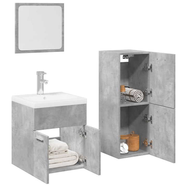 Set Mobilier De Baie, 3 Piese, , Lemn Compozit