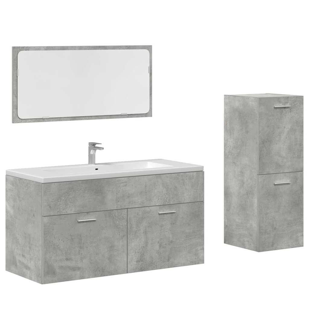Set Mobilier De Baie, 3 Piese, , Lemn Compozit