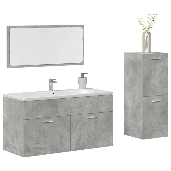 Set Mobilier De Baie, 3 Piese, , Lemn Compozit