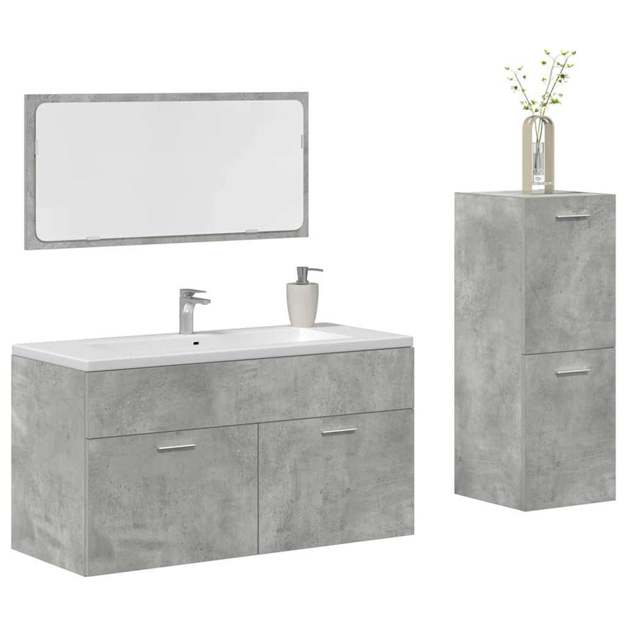 Set Mobilier De Baie, 3 Piese, , Lemn Compozit