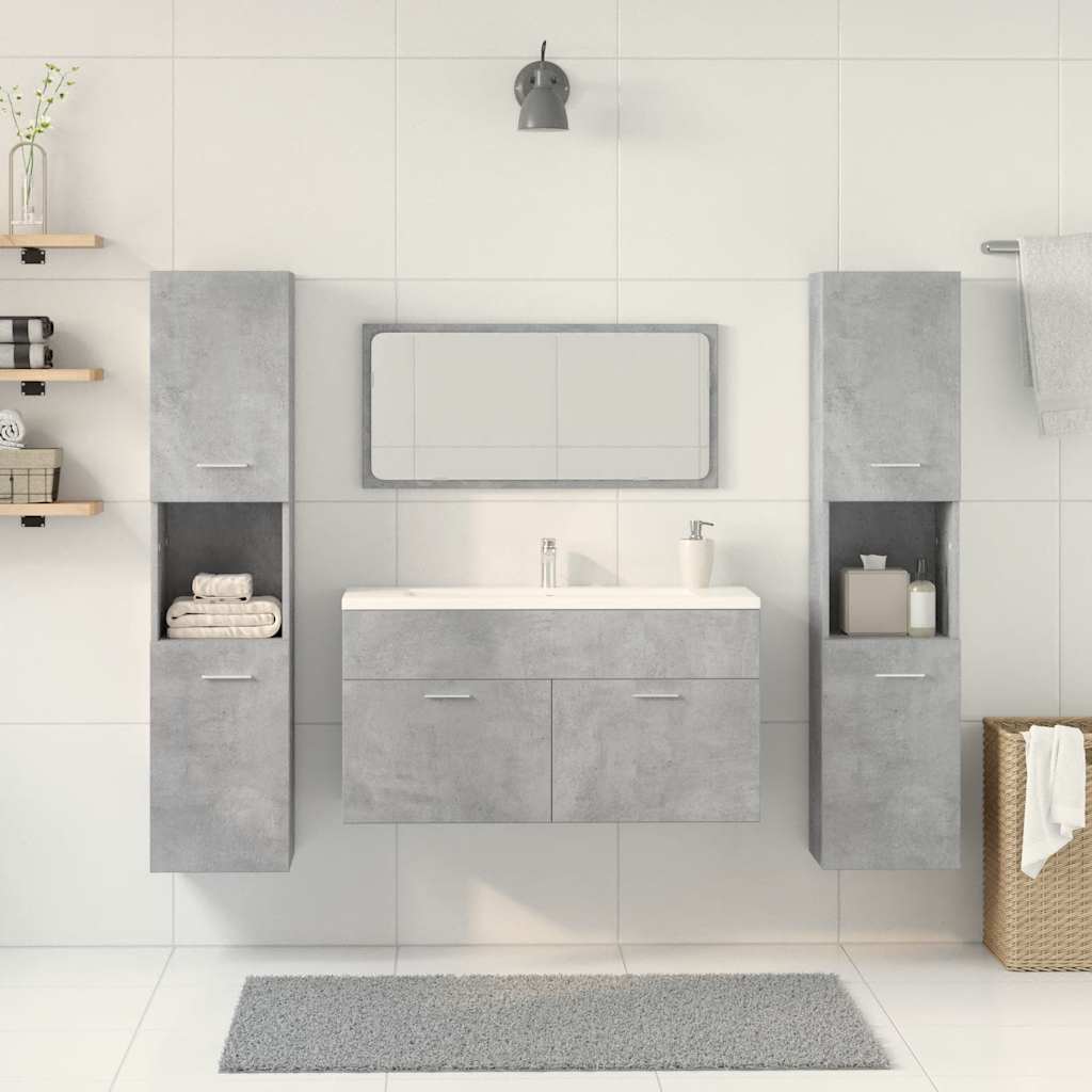 Set Mobilier De Baie, 4 Piese, , Lemn Compozit