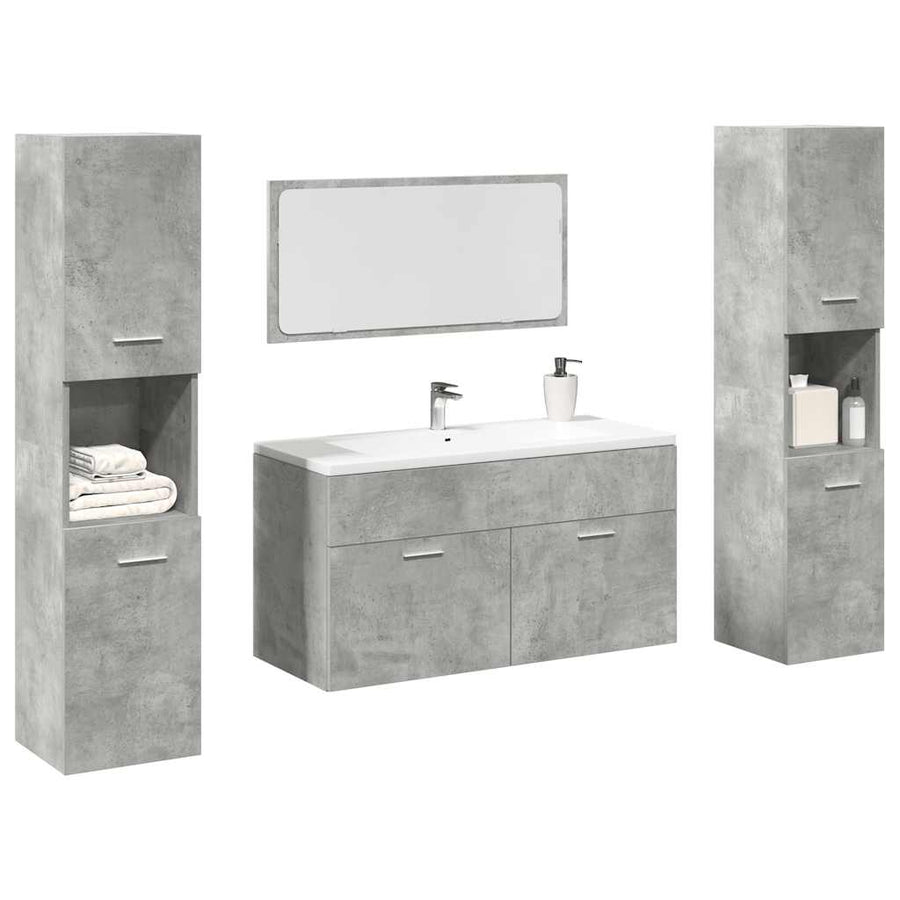 Set Mobilier De Baie, 4 Piese, , Lemn Compozit
