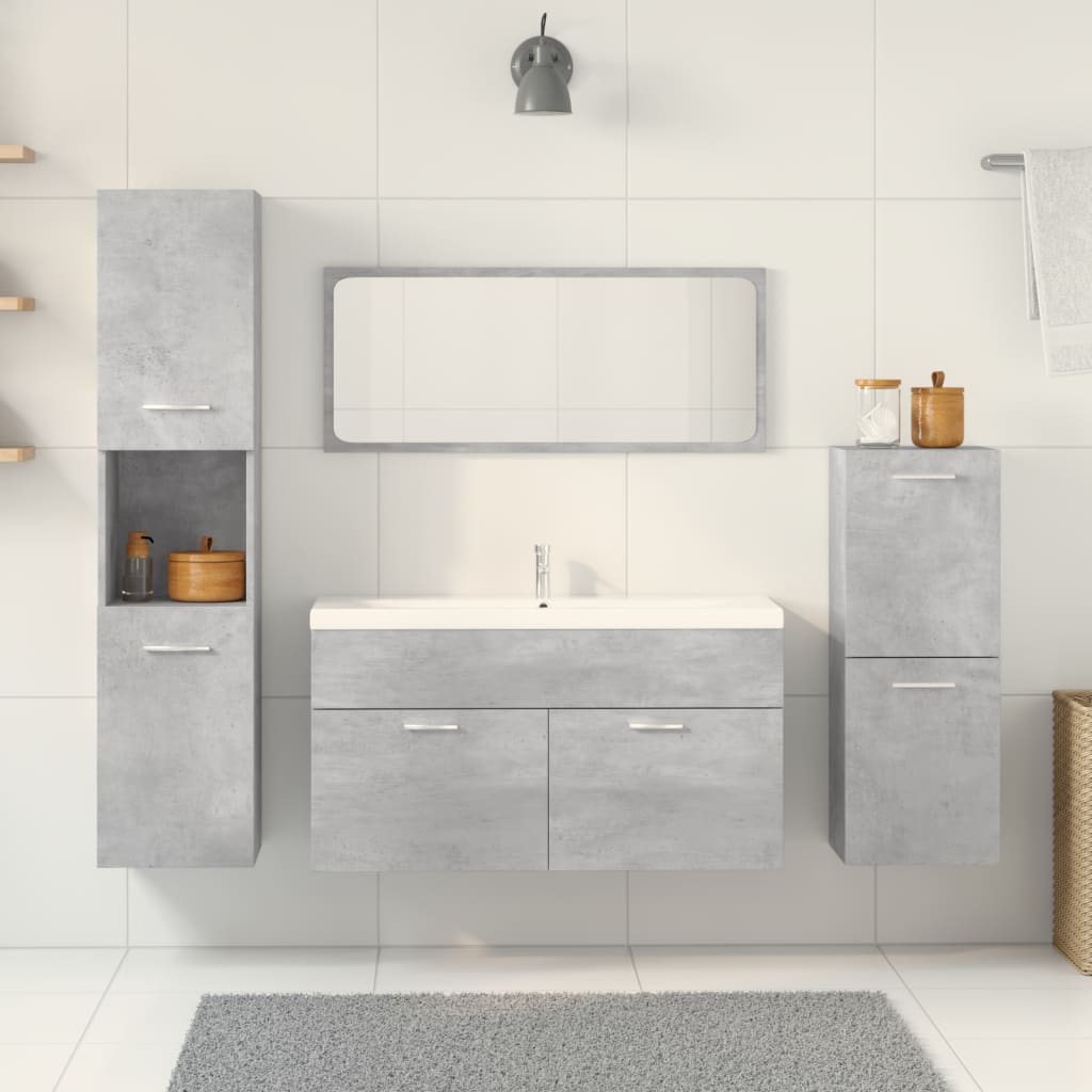 Set Mobilier De Baie, 5 Piese, , Lemn Prelucrat