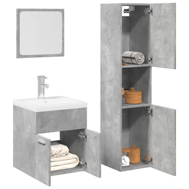 Set Mobilier De Baie, 4 Piese, , Lemn Compozit