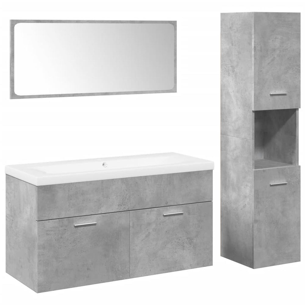 Set Mobilier De Baie, 4 Piese, , Lemn Compozit
