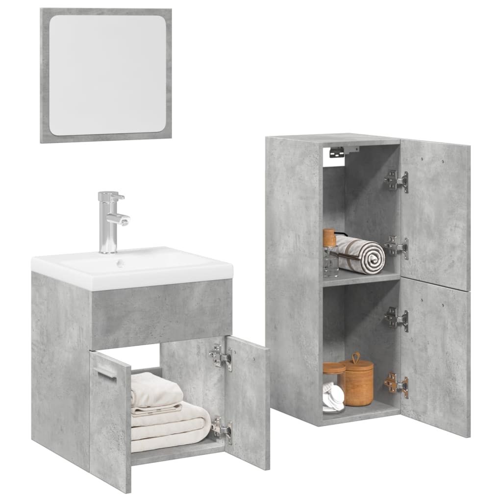 Set Mobilier De Baie, 4 Piese, , Lemn Compozit