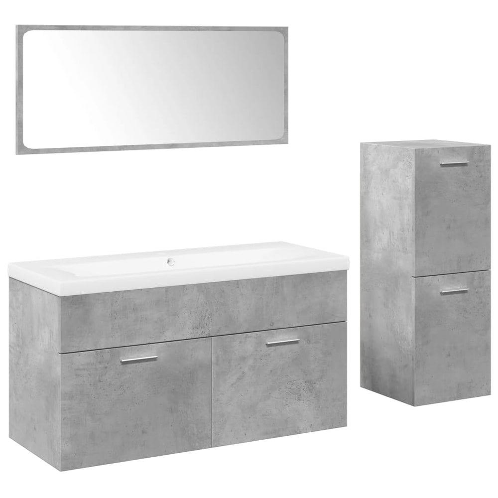Set Mobilier De Baie, 4 Piese, , Lemn Compozit