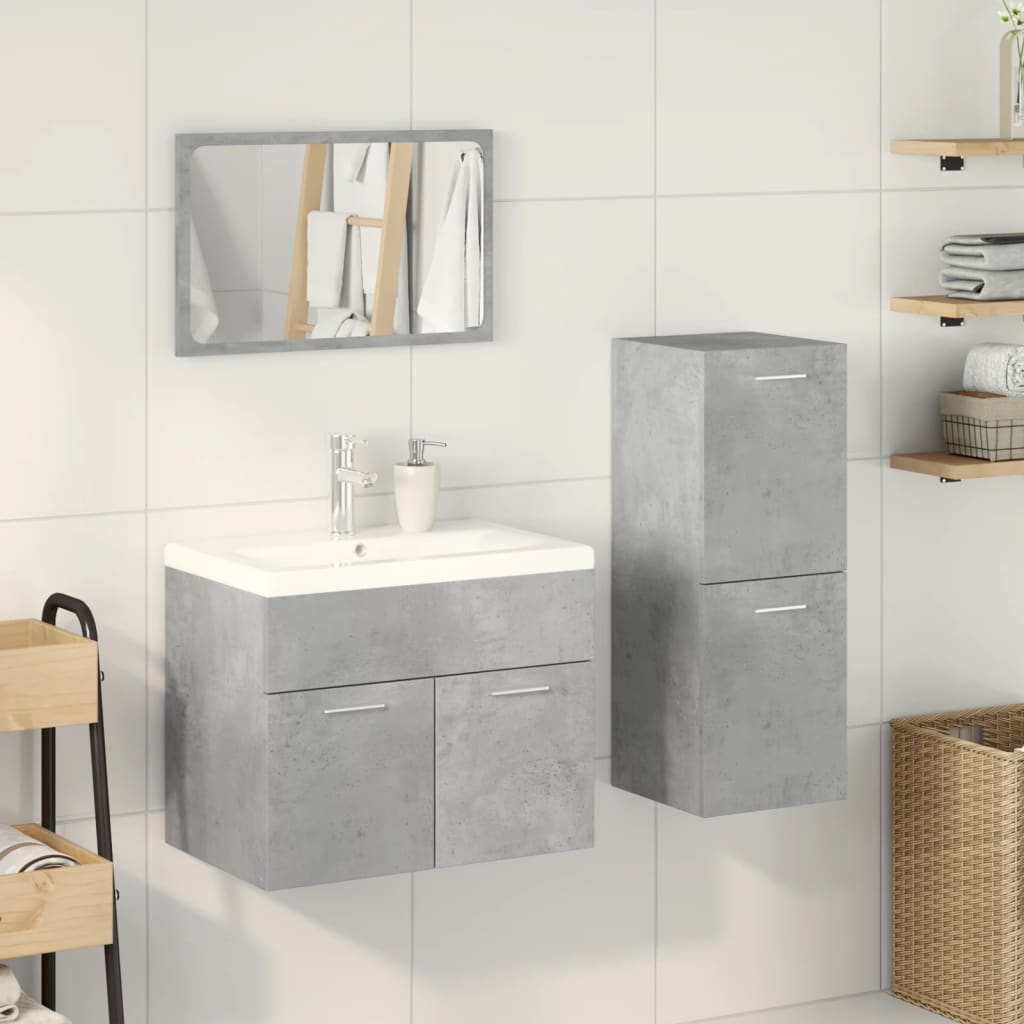 Set Mobilier De Baie, 4 Piese, , Lemn Compozit
