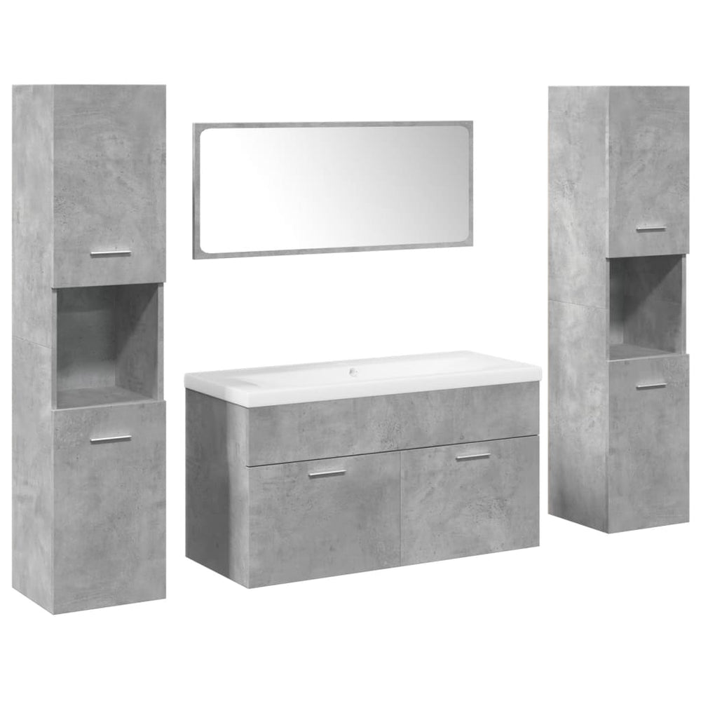 Set Mobilier De Baie, 5 Piese, , Lemn Prelucrat