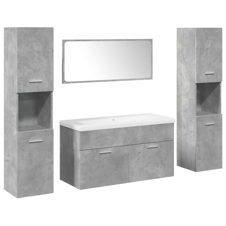 Set Mobilier De Baie, 5 Piese, , Lemn Prelucrat