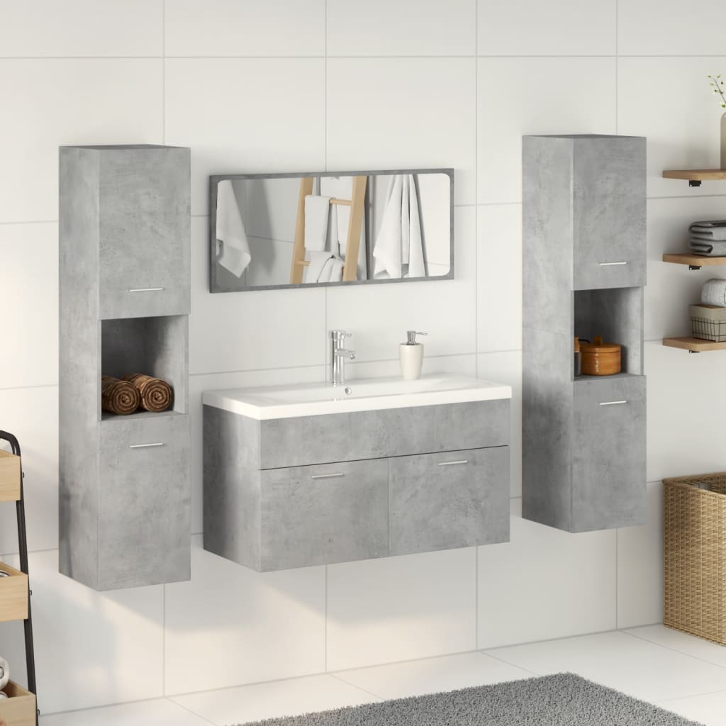 Set Mobilier De Baie, 5 Piese, , Lemn Prelucrat