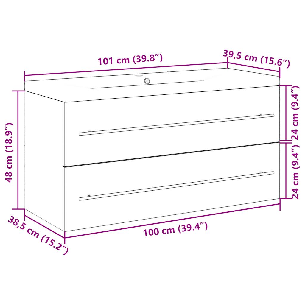 Set Mobilier De Baie, 2 Piese, , Lemn Compozit