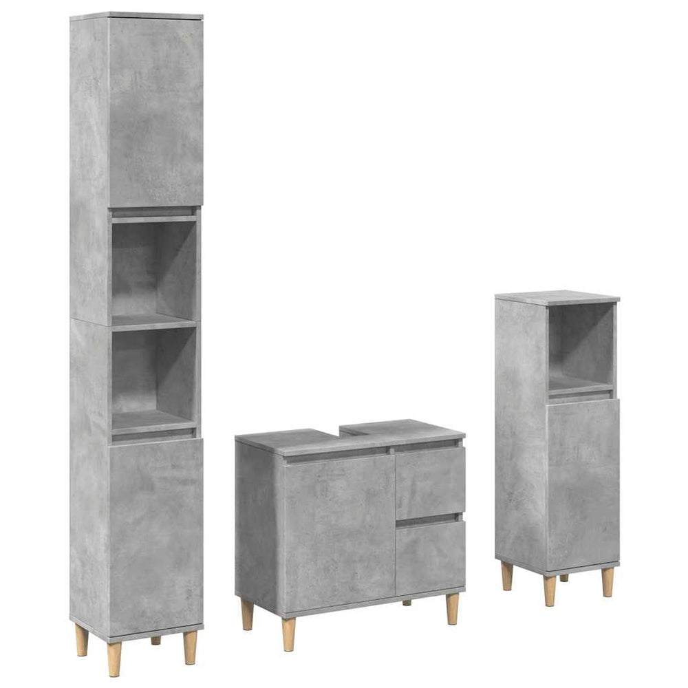 Set Mobilier De Baie, 3 Piese, , Lemn Compozit