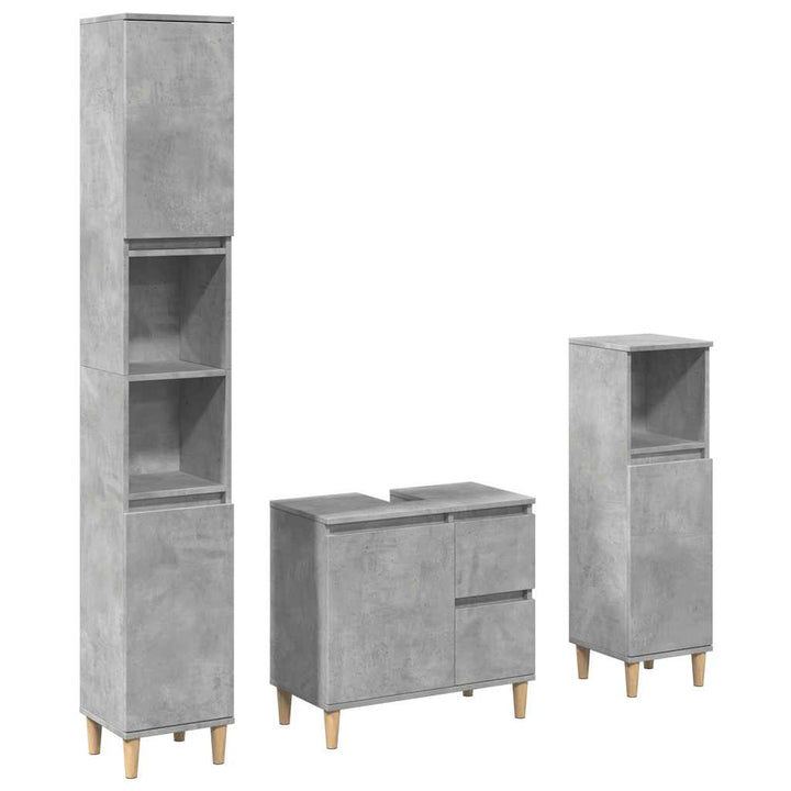 Set Mobilier De Baie, 3 Piese, , Lemn Compozit