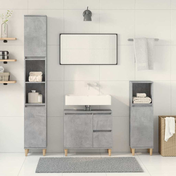 Set Mobilier De Baie, 3 Piese, , Lemn Compozit