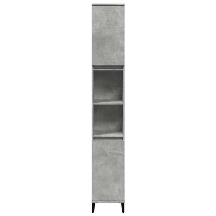 Set Mobilier De Baie, 3 Piese, Gri Beton, Lemn Compozit