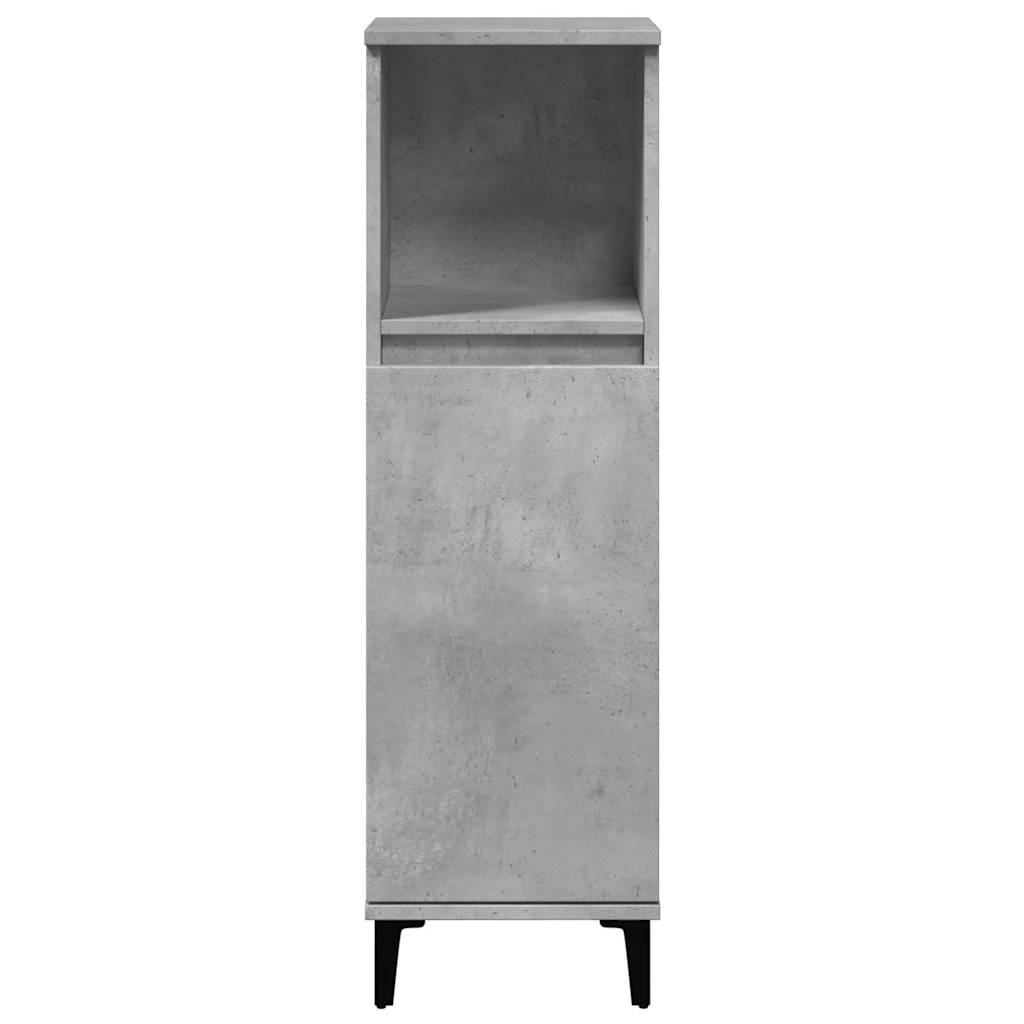 Set Mobilier De Baie, 3 Piese, Gri Beton, Lemn Compozit