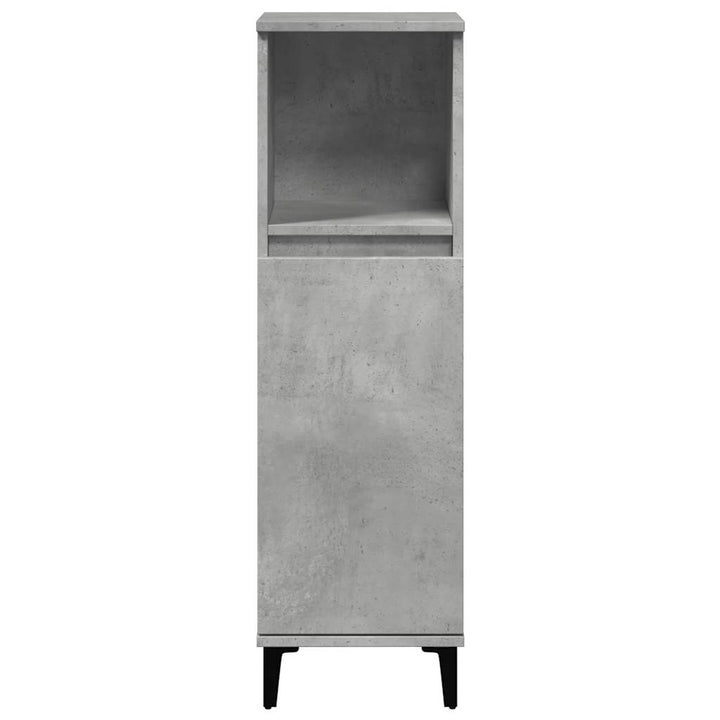 Set Mobilier De Baie, 3 Piese, Gri Beton, Lemn Compozit