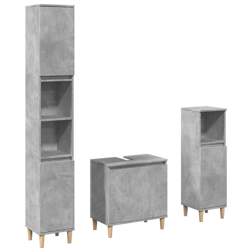 Set Mobilier De Baie, 3 Piese, , Lemn Compozit
