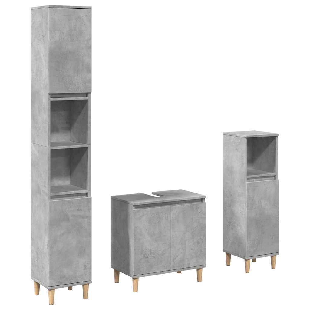 Set Mobilier De Baie, 3 Piese, , Lemn Compozit