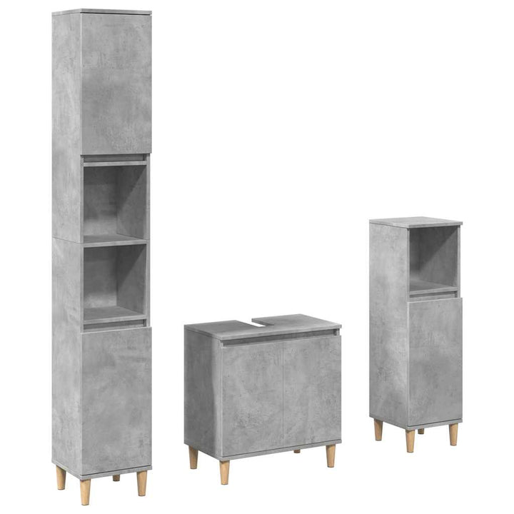Set Mobilier De Baie, 3 Piese, , Lemn Compozit