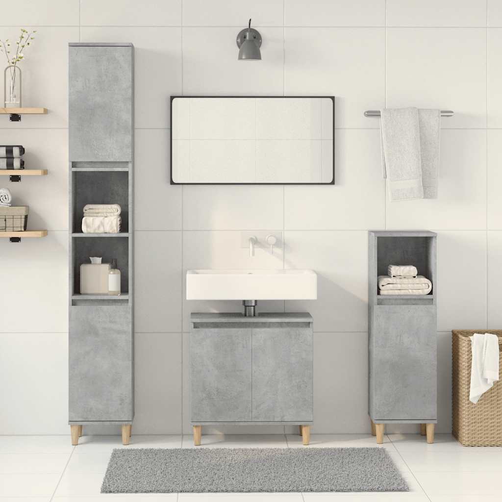 Set Mobilier De Baie, 3 Piese, , Lemn Compozit