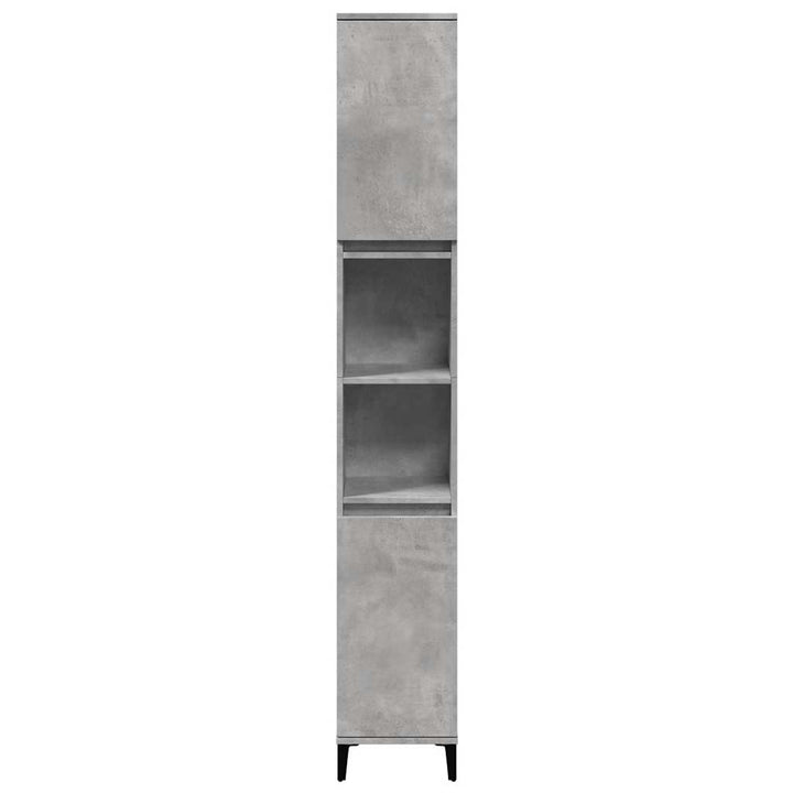 Set Mobilier De Baie, 3 Piese, Gri Beton, Lemn Compozit
