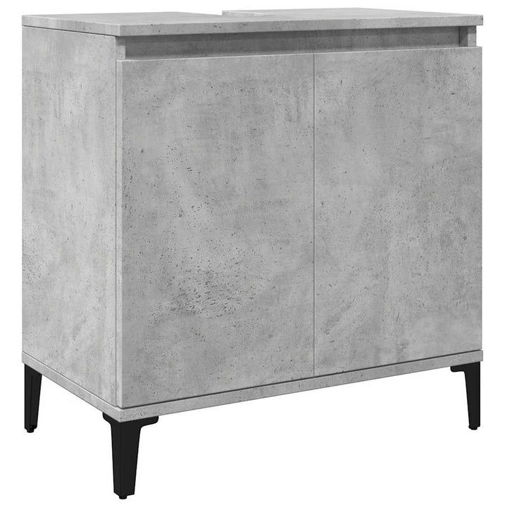 Set Mobilier De Baie, 3 Piese, Gri Beton, Lemn Compozit