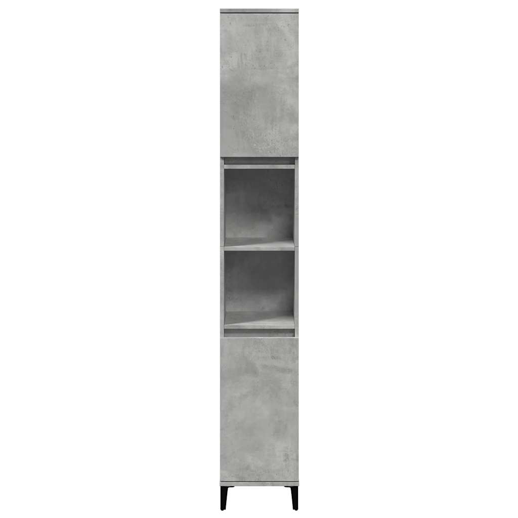 Set Mobilier De Baie, 3 Piese, Gri Beton, Lemn Compozit