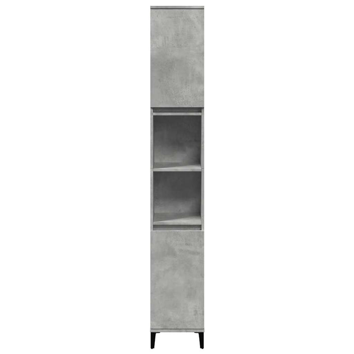 Set Mobilier De Baie, 3 Piese, Gri Beton, Lemn Compozit