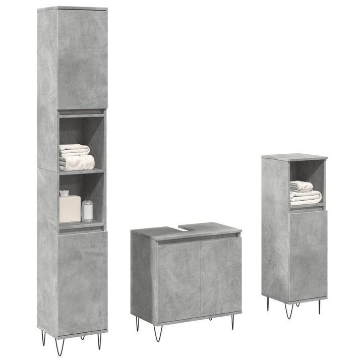 Set Mobilier De Baie, 3 Piese, , Lemn Prelucrat