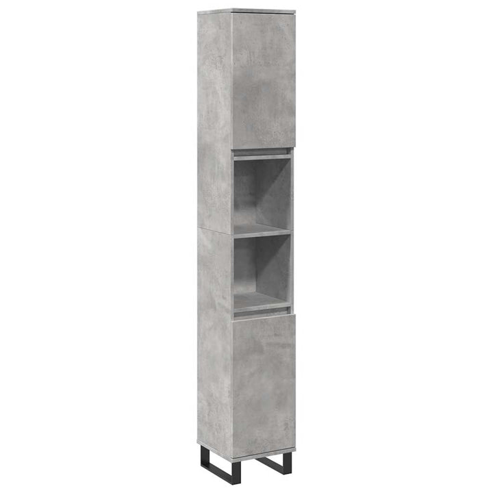Set Mobilier De Baie, 3 Piese, Gri Beton, Lemn Compozit