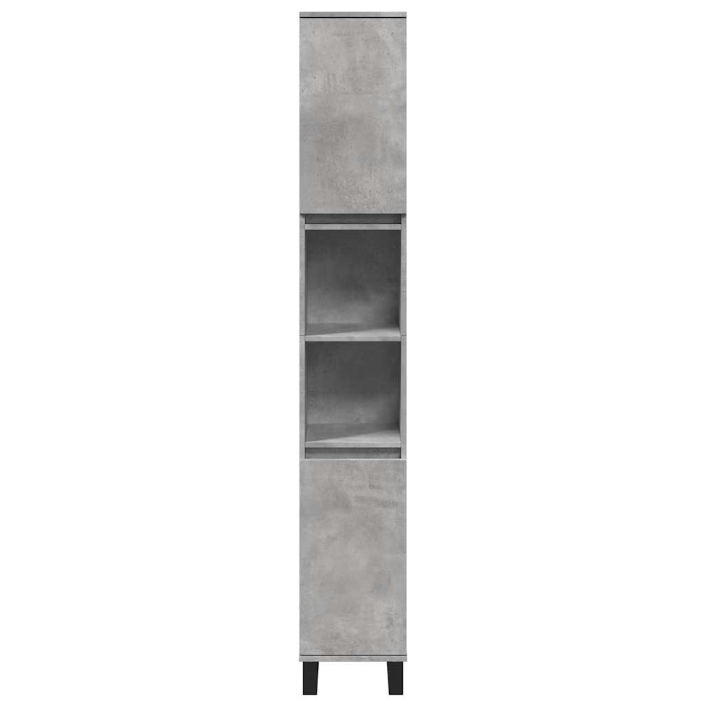 Set Mobilier De Baie, 3 Piese, Gri Beton, Lemn Compozit