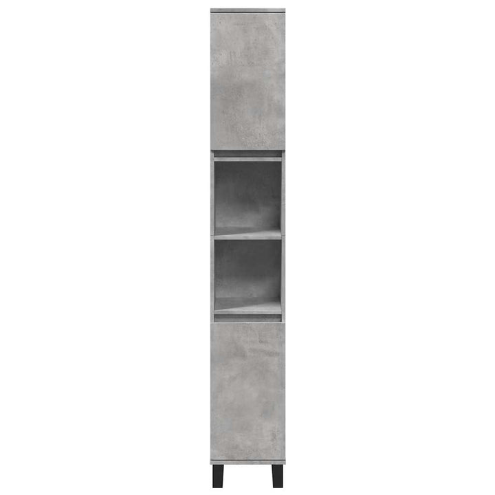 Set Mobilier De Baie, 3 Piese, Gri Beton, Lemn Compozit