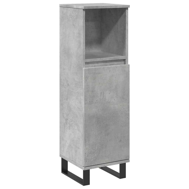 Set Mobilier De Baie, 3 Piese, Gri Beton, Lemn Compozit