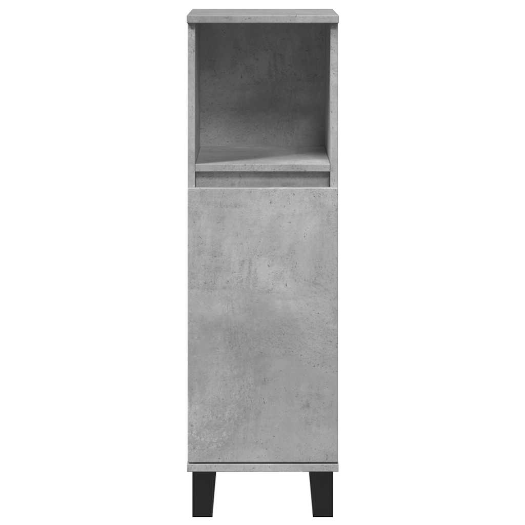 Set Mobilier De Baie, 3 Piese, Gri Beton, Lemn Compozit