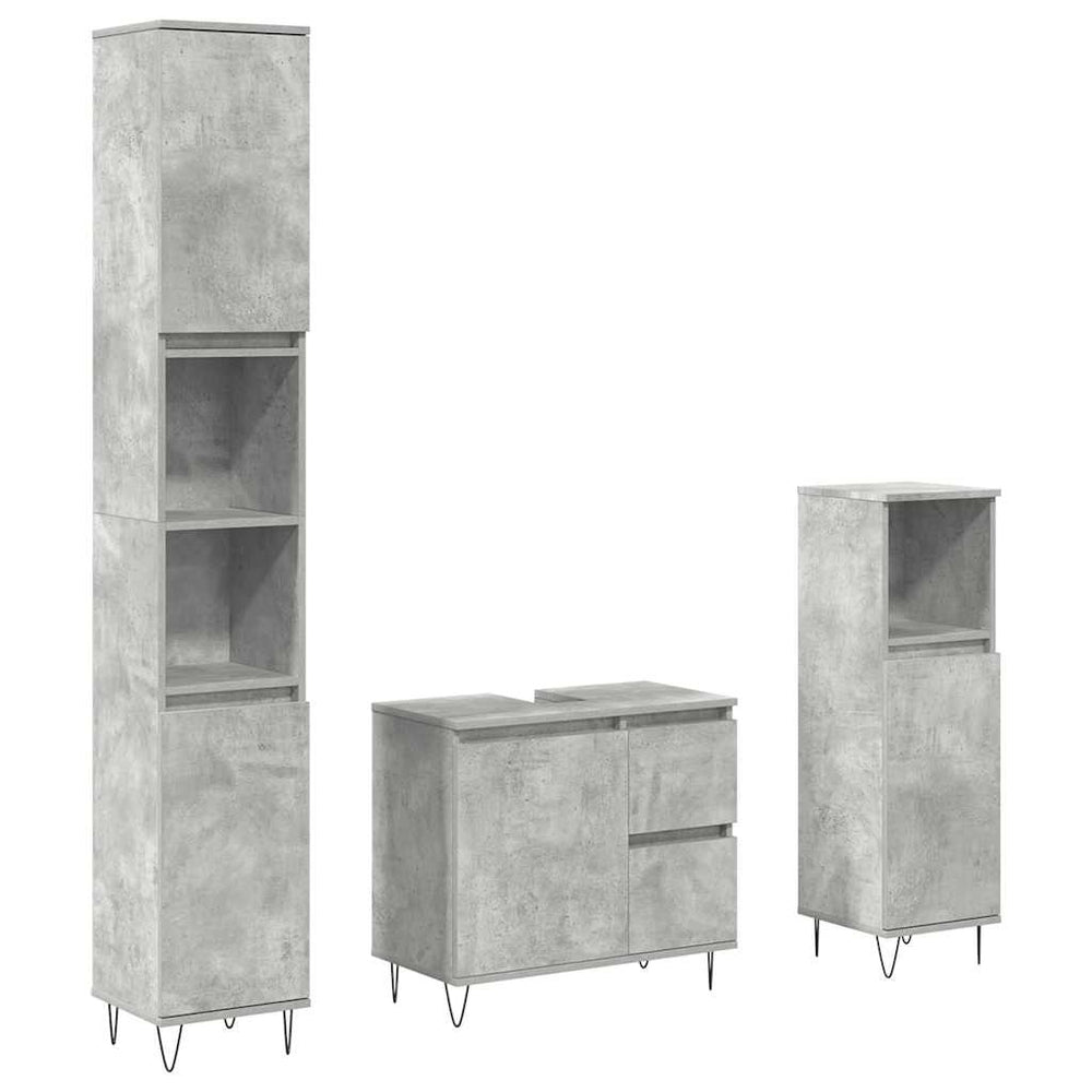 Set Mobilier De Baie, 3 Piese, , Lemn Compozit