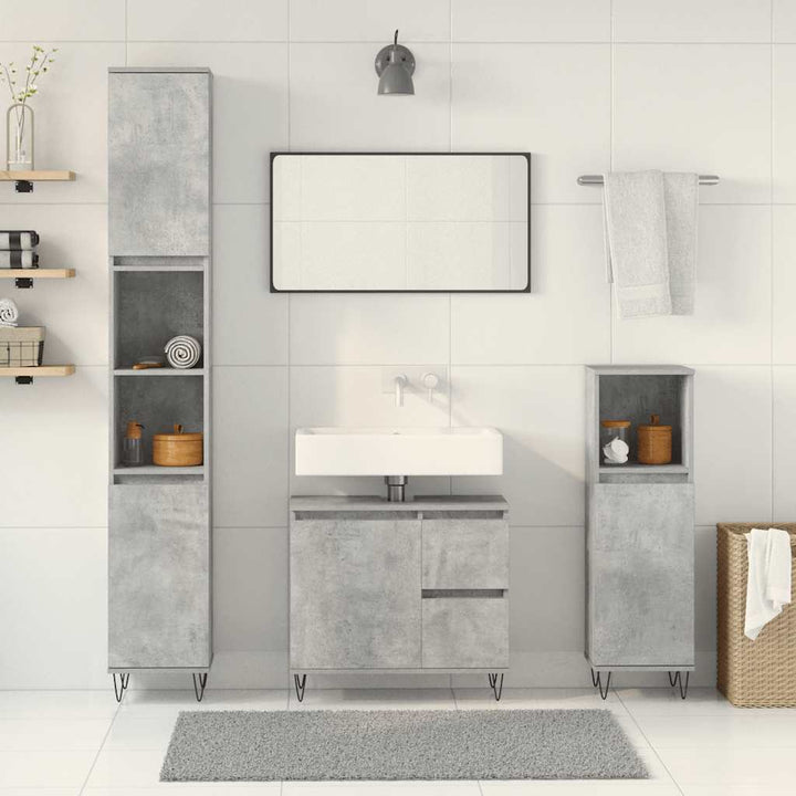 Set Mobilier De Baie, 3 Piese, , Lemn Compozit