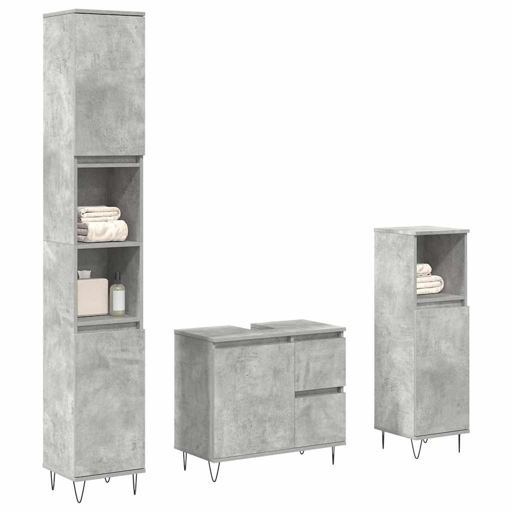 Set Mobilier De Baie, 3 Piese, , Lemn Compozit