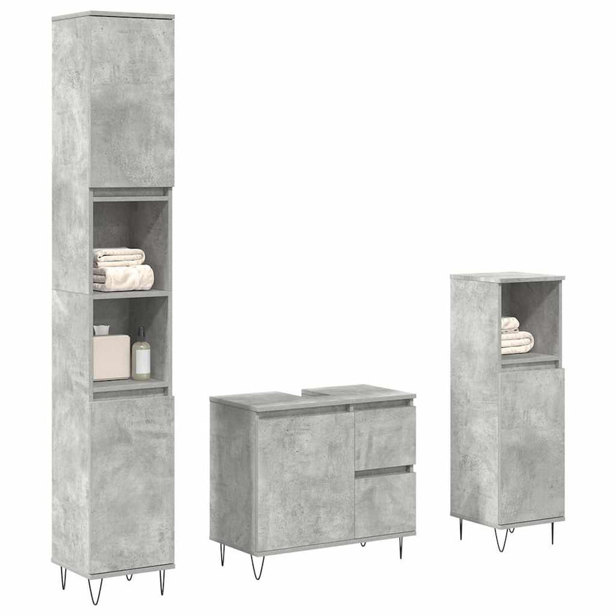 Set Mobilier De Baie, 3 Piese, , Lemn Compozit