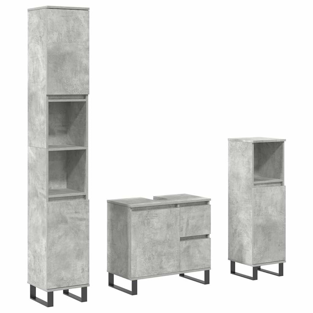 Set Mobilier De Baie, 3 Piese, , Lemn Compozit